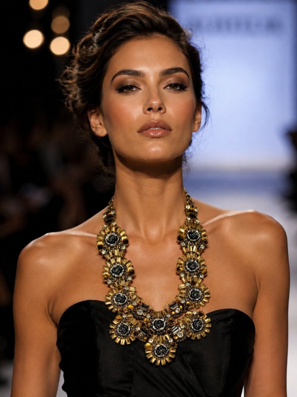 Bold Vintage Marcasite Statement Necklace